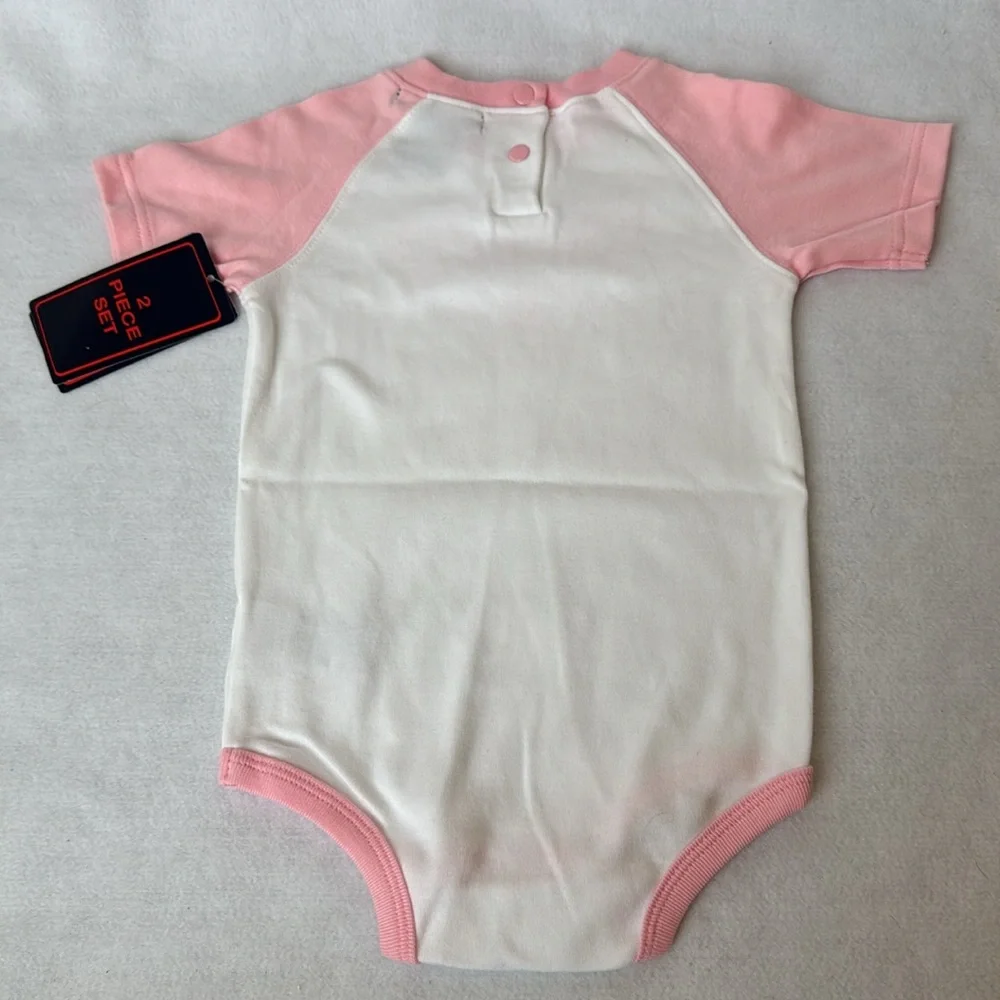 Baby Girls Detroit Tigers 2 Piece Outfit Pink White 24 Months Onesie Shorts - Picture 5 of 10